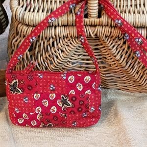 Vera Bradley Vintage Red Patchwork Small Shoulder Bag